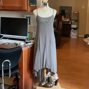 NWOT Willow & Clay Green hi-lo Sheer Dress (with built in slip), Size M